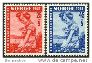 Norway B48-49 XF Mint Hinged Semi-Postal Set From 1950 - Unused Stamps