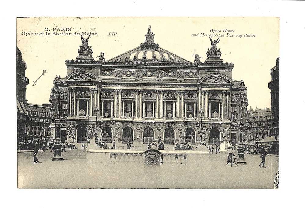 Cp, 75, Paris, Opéra Et La Station Du Métro, Voyagée 1924 - Autres & Non Classés