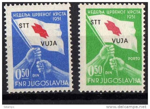 U-Ra  JUGOSLAVIA ITALIA TRIESTE B SLOVENIA CROCE ROSSA RED CROSS NEVER HINGED - GARANZIA - Mint/hinged