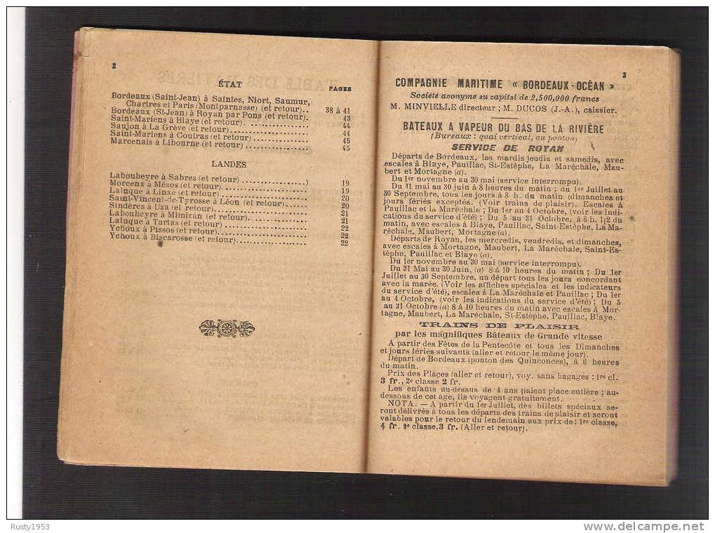 S N C F=chemin De Fer-33-bordeaux 1910-guide-indicateur Populaire Des Chemins De Fer Complet Avec Carte (surperbe) - Ferrovie & Tranvie