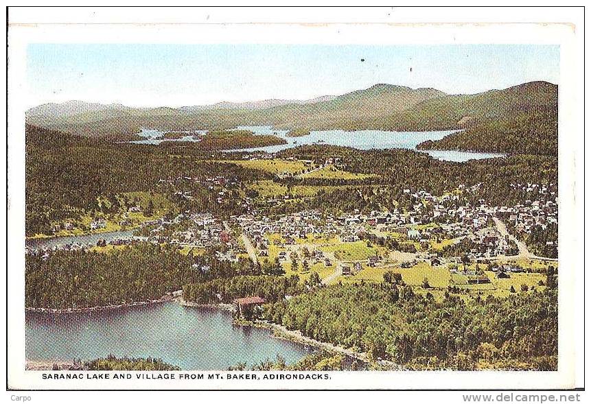 NEW-YORK (NY). - ADIRONDACKS. Saranac Lake And Village From Mt. Baker. - Adirondack