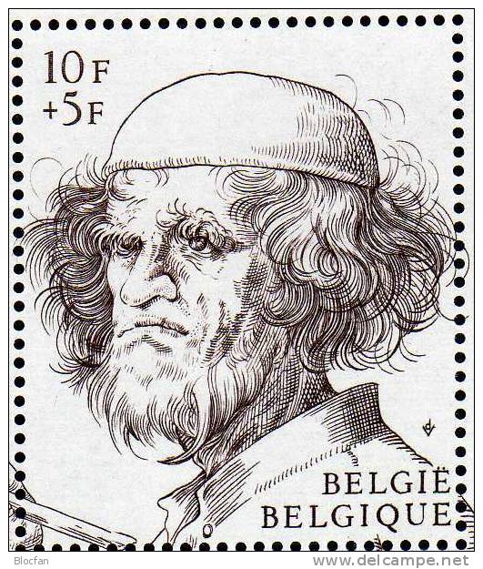 Selbstporträt Maler Brueghel 1969 Belgien Block 39 ** 1€ EXPO Postphila Gemälde Künstler Kopf Bloc Sheet Bf Belgica - 1961-2001