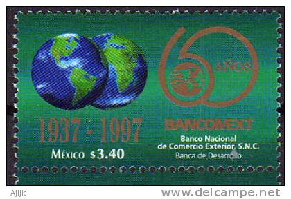 Banque Mexicaine BANCOMEXT. 60 Ieme Anniversaire. 1 T-p Neuf **Mexique - Messico