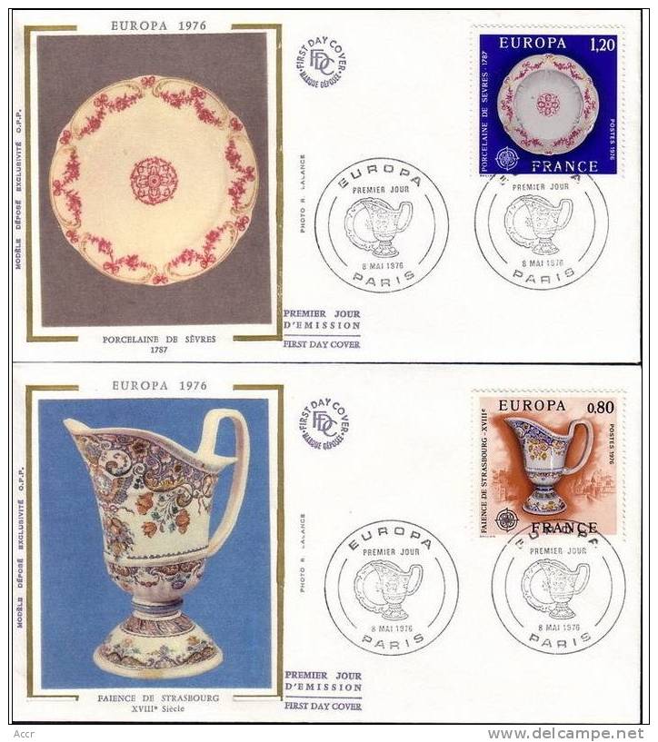 France 2 FDC 1976 Europa Porcelaine Faïence Céramique Paris - 1976