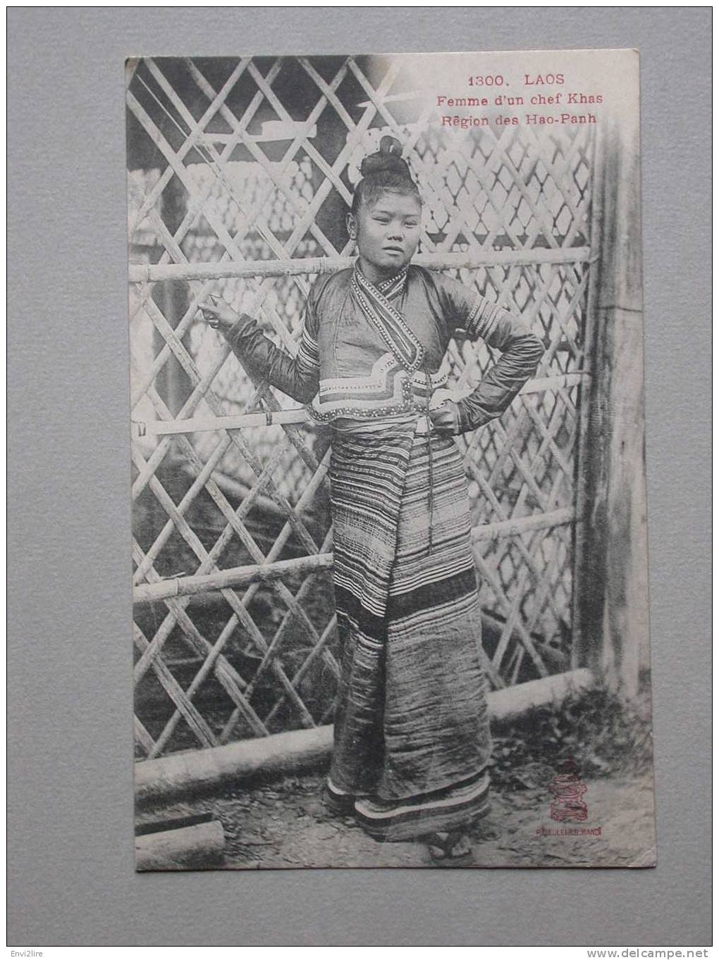 Ref918 Cpa 1300. Laos. Femme D'un Chef Khas Region Des Hao-Panh. P. Dieulefils, Hanoi. Indo-chine Française - Laos