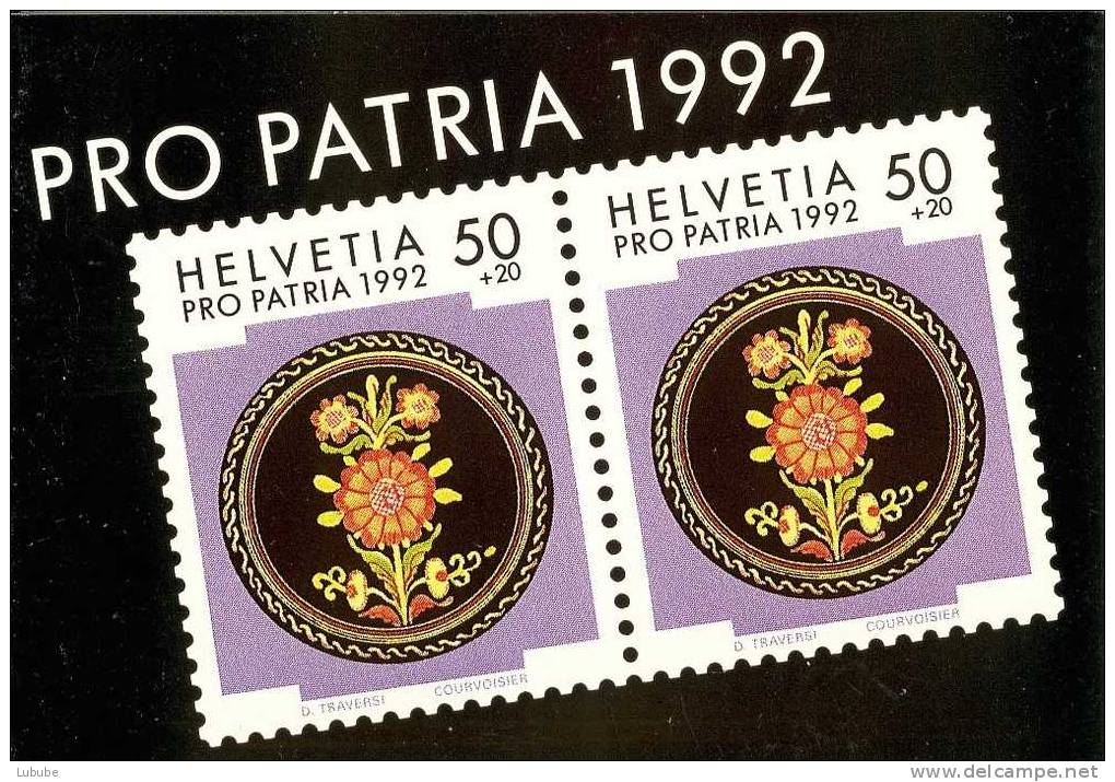 Pro Patria Heft  "Keramikplatte"    1992 - Gebraucht