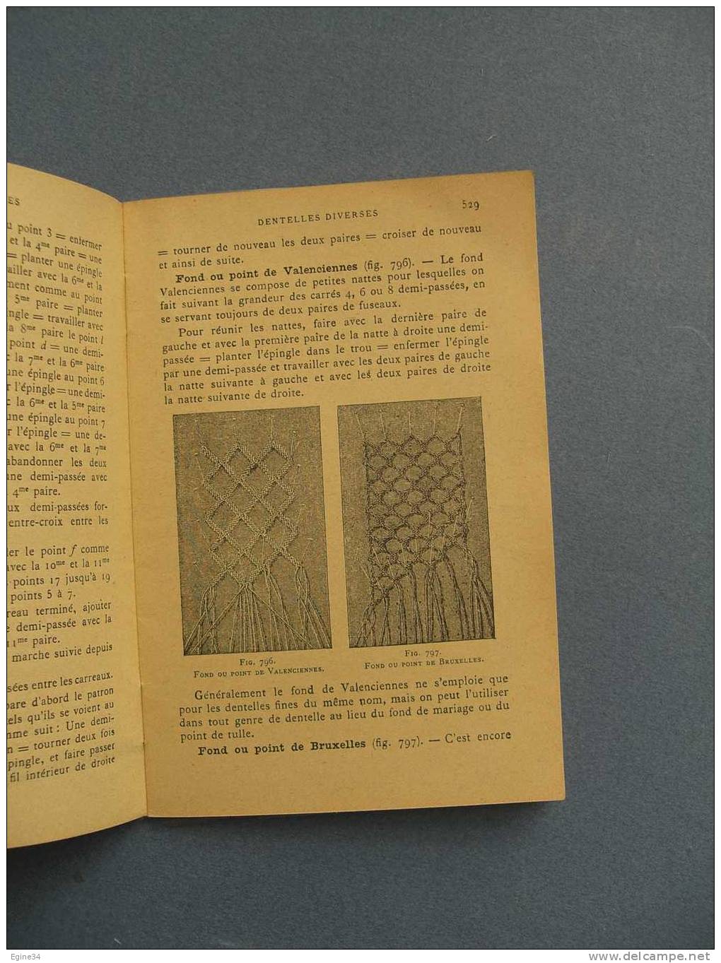 BRODERIES -  DILLMONT - Encyclopédie Des Ouvrages De Dames - Chapitre XIV -  DENTELLES DIVERSES - Petit Recueil - Mode