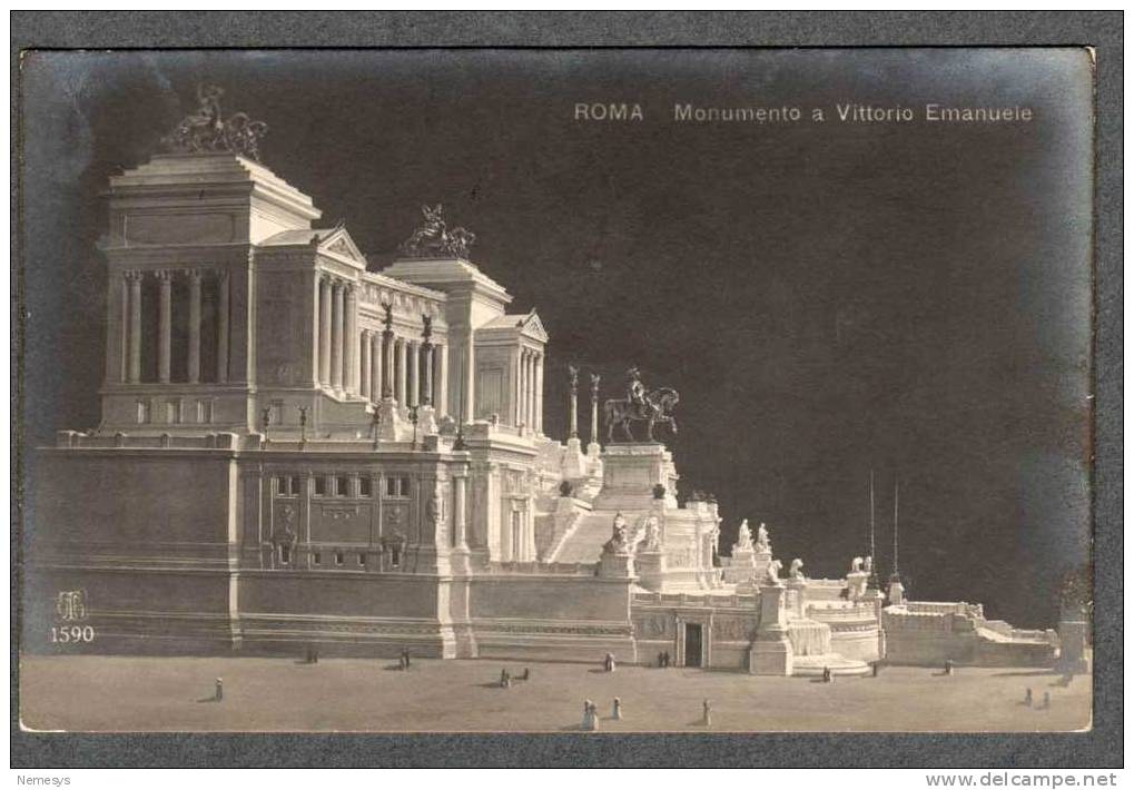 1910 ROMA MONUMENTO A VITTORIO EMANUELE II VITTORIANO ALTARE DELLA PATRIA VIAGGIATA TIMBRO PERUGIA A CANNOCCHIALE - Altare Della Patria