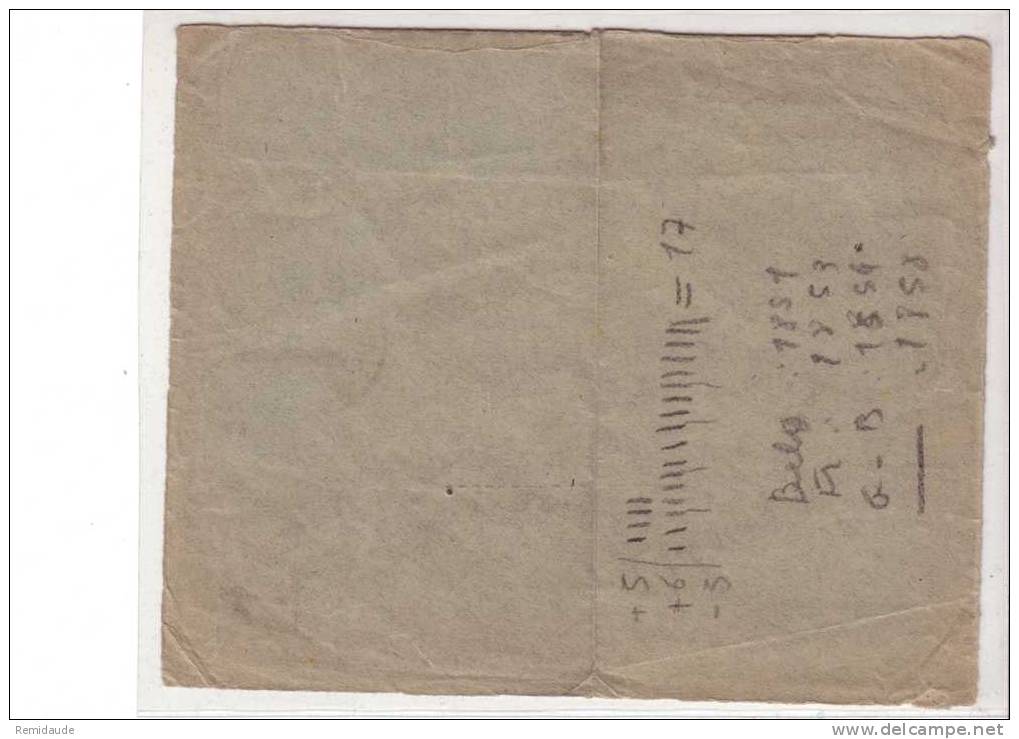 1935 - PAIX 50c X 3 Sur DEVANT De LETTRE De BORDEAUX Pour MILAN BRUXELLES (BELGIQUE) - TAXE De 2F 10 C. - Briefe U. Dokumente