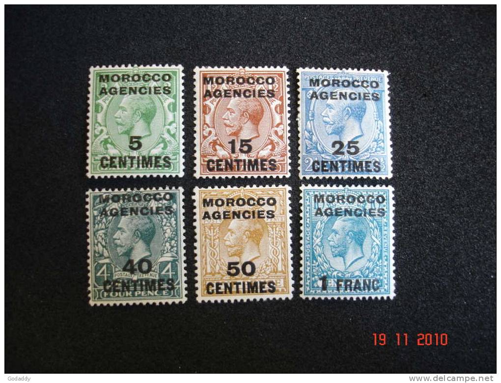 Morocco Agencies 1925   K.George V   FRENCH 6 Values   Used  SG 202-210 - Morocco (1956-...)