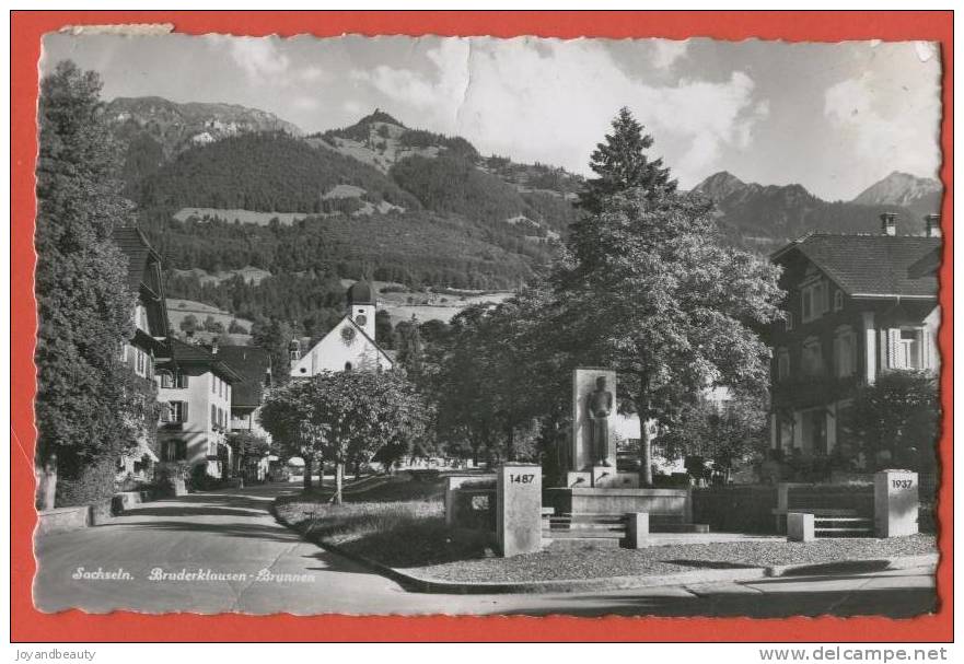 A028, Sachseln, Bruderklausen-Brunnen,mon Ument, Nr.505 Reinhard, Circulée 1943 Jusqu´à Bulle, Léger Pli Non Visible - Sachseln