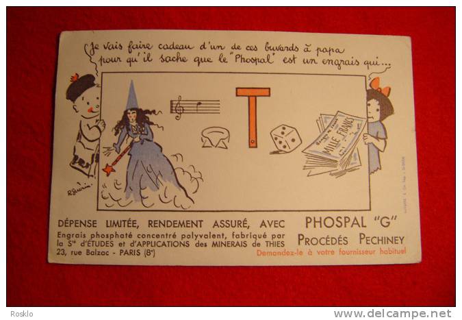 BUVARD PUBLICITAIRE 1950/1960 / PHOSCAL G DE PECHINEY - Chemist's