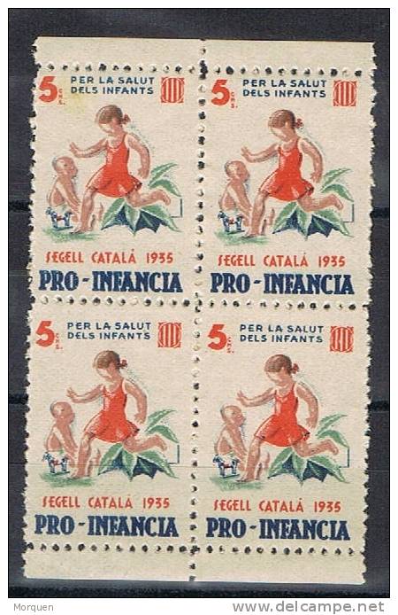 Pro Infancia Generalitat 1935, Bloque De 4.** - Republikanische Ausgaben