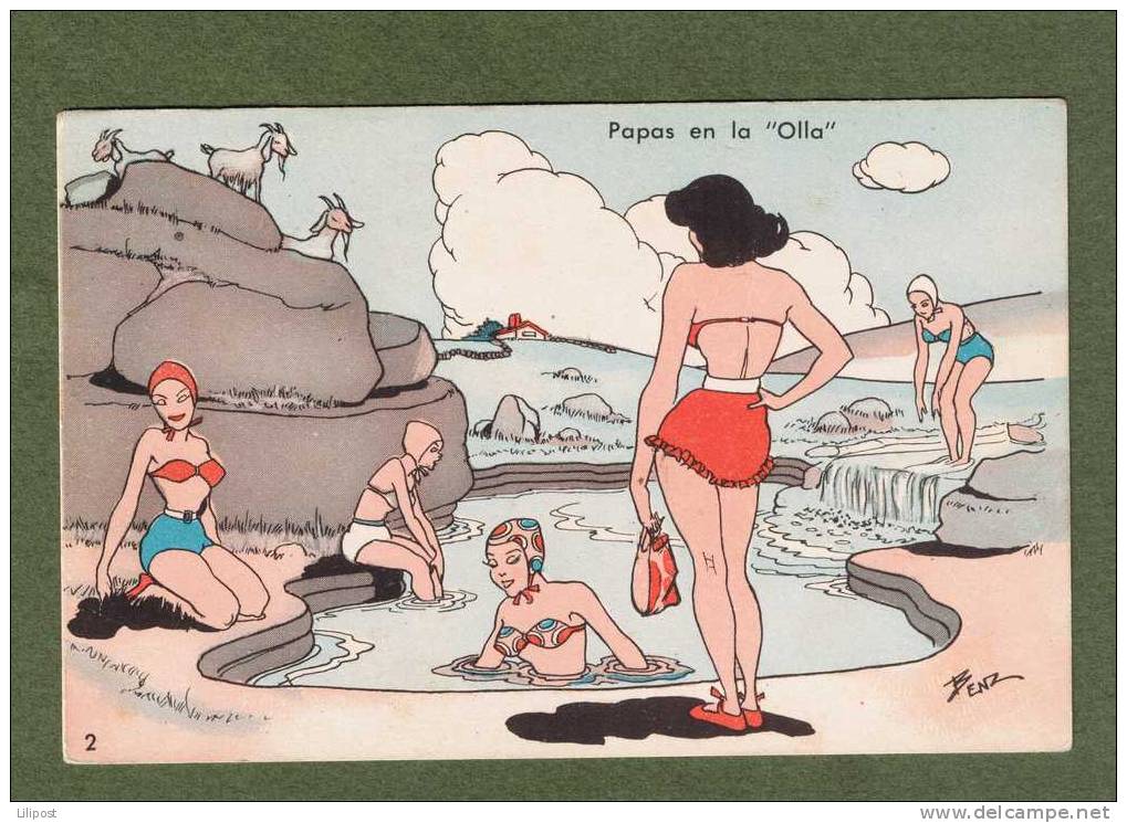 Superbe Cp Vintage Signée Benz  Illustrateur- Femme, Pin Up, Bain, Erotic, Woman, Frau - Altri & Non Classificati