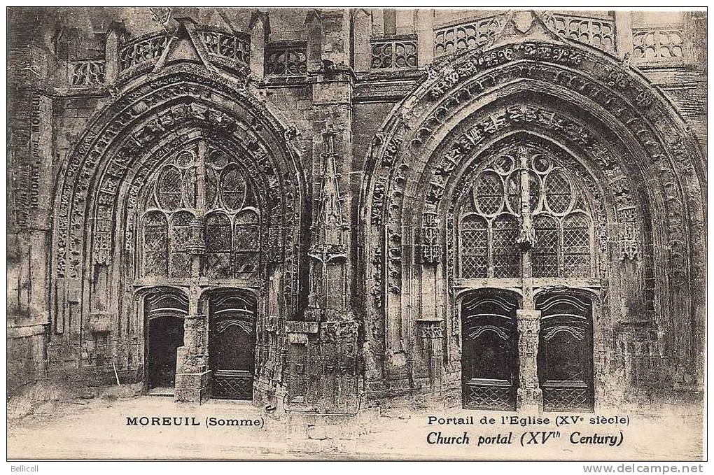 MOREUIL  (Somme)      Portail De L'Eglise (XVe Siècle) - Moreuil