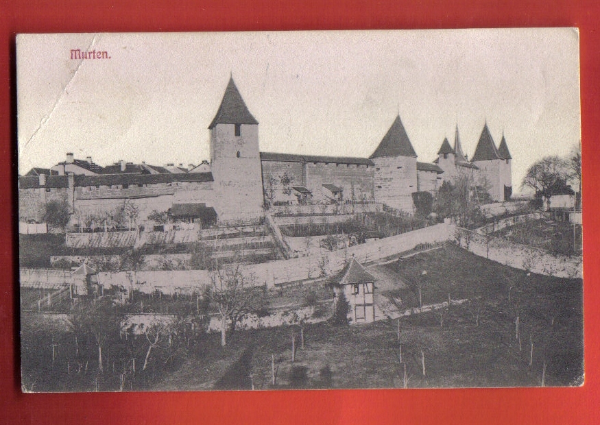 D1208 Murten Morat Le Château Et Les Vergers.Mention Irene Sponner 29.10.1911 Mit Signorina.Stucke 10202.PLI Angle - Morat