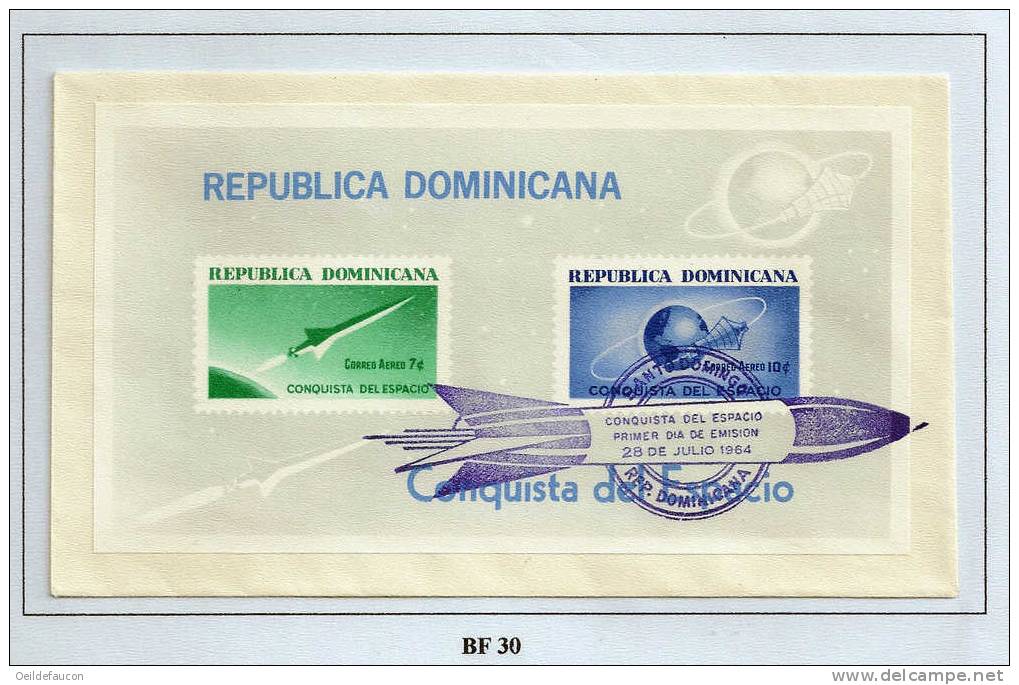 DOMINICAINE  République - Yvert - 2 FDC - BF 30 - Südamerika