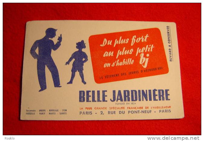 BUVARD PUBLICITAIRE 1950/1960 / GRAND MAGASIN LA BELLE JARDINIERE  PARIS - M