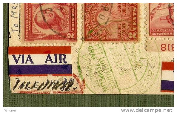 USA - 1933 ZEPPELIN FLIGHT / CENTURY EXPOSITION / 20 STAMPS / FRONT ONLY - Zeppelin