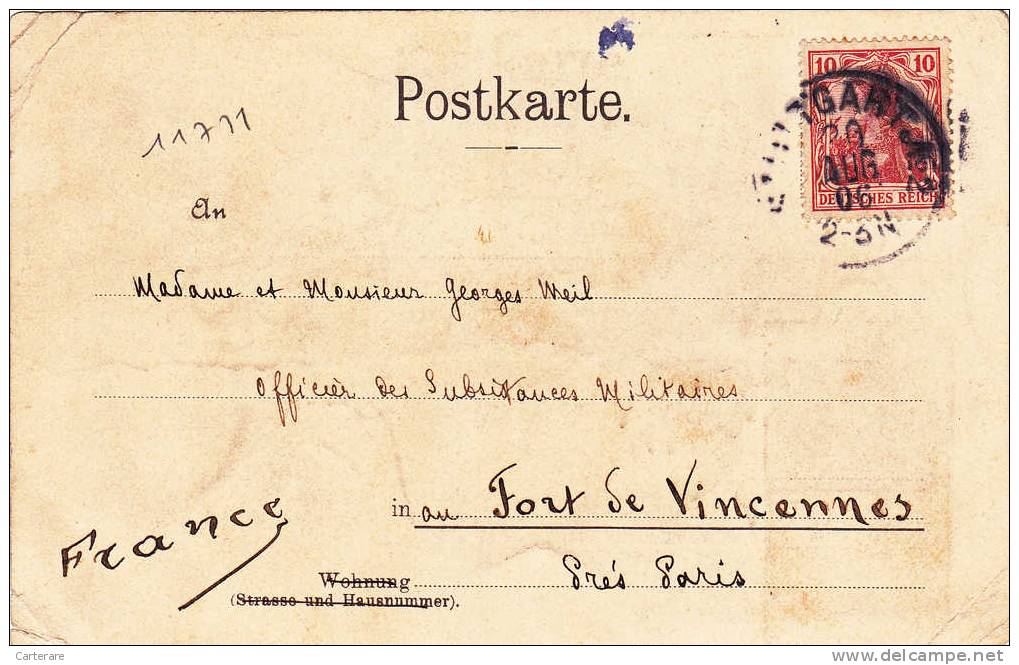 Carte Postale Ancienne 1906,allemagne,germany,bade Wurtemberg,STUTTGART,gruss Aus Stuttgart,timbre Rare,officier - Stuttgart