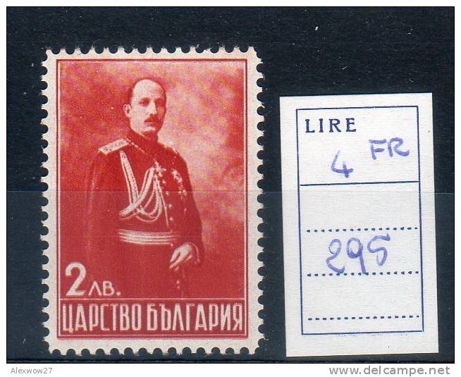 BULGARIA 1937 " TSAR BORIS III " N° 295 ** MNH - Neufs