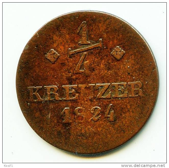 1/4  KREUZER   "HESSE-CASSEL"   1824     TTB /  VF - Petites Monnaies & Autres Subdivisions