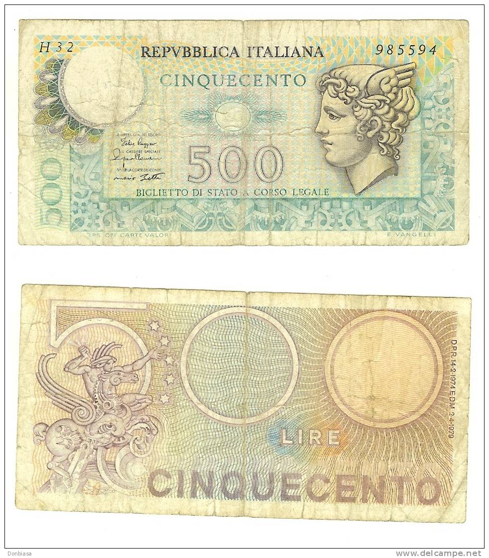 500 Lire Mercurio 02/04/1979 - 500 Lire