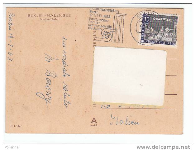 PO2126A# GERMANIA - BERLINO - HALENSEE - Stadtautobahn - AUTOSTRADA - AUTOBUS - CORRIERA  VG 1963 - Halensee