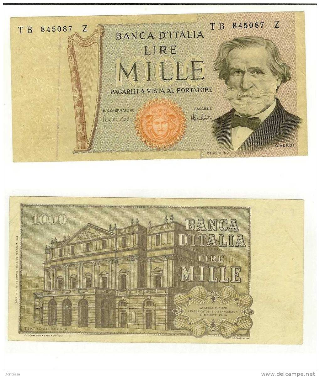 1.000 Lire Verdi II Tipo 15/02/1973 - 1000 Lire