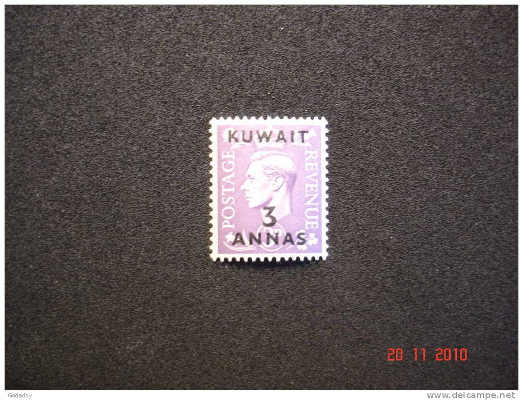 Kuwait 1948 K.George VII  3 Anna On 3d  MH  SG 69 - Kuwait