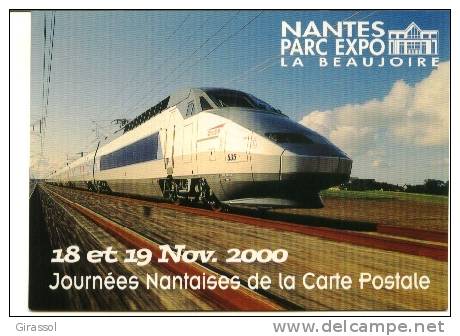 CPM TGV ATLANTIQUE Journées Nantaises De La Carte Postale 2000 Beaujoire - Bourses & Salons De Collections