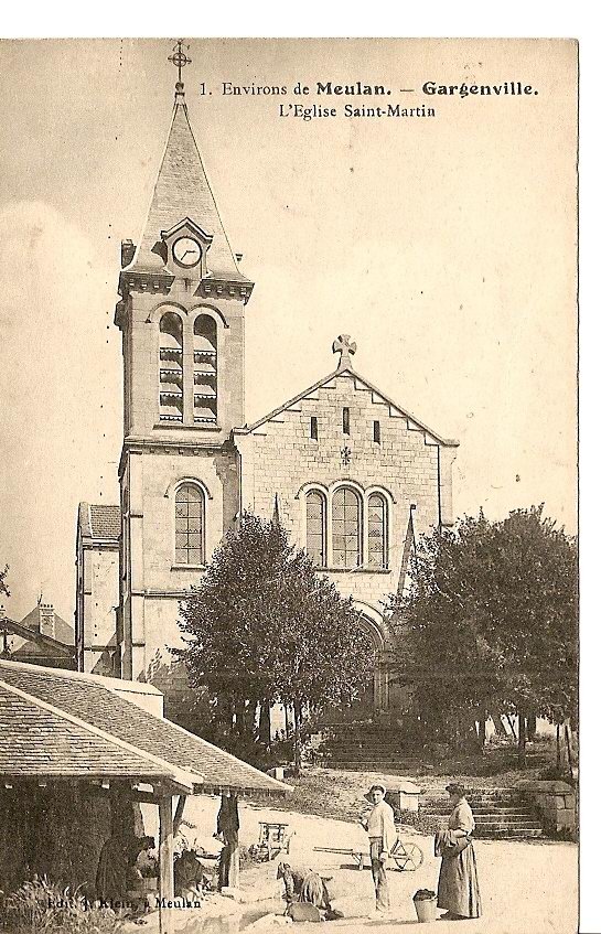-78- GARGENVILLE  église Saint Martin Et Le Lavoir - écrite TTB  1918 - Gargenville