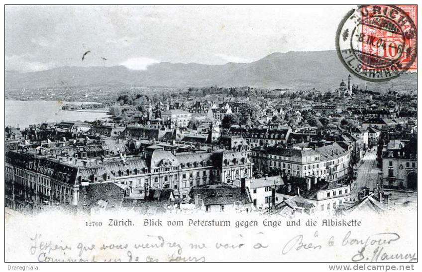 Zurich - Blick Vom Petersturm Gegen Enge Und Die Albiskette - Enge