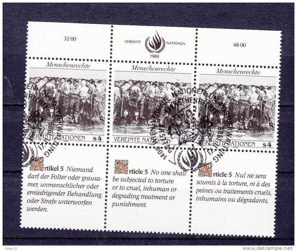 NATIONS  UNIES  VIENNE   1989  N° 96 à 101  OBLITERES    CATALOGUE YVERT - Usati