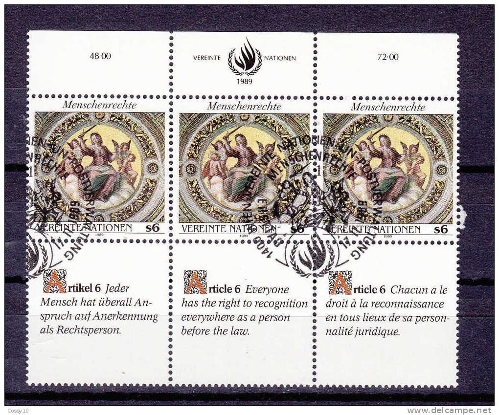 NATIONS  UNIES  VIENNE   1989  N° 96 à 101  OBLITERES    CATALOGUE YVERT - Usati