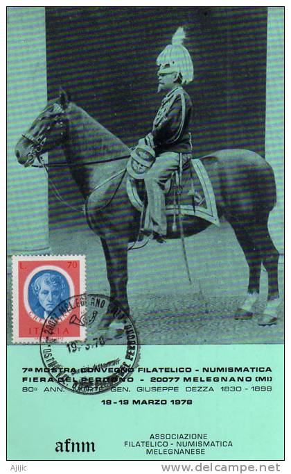 ITALIE. General Giuseppe Dezza. Melegnano (generale E Patriota Italiano)   Une Carte-maximum 1978 - Cartes-Maximum (CM)