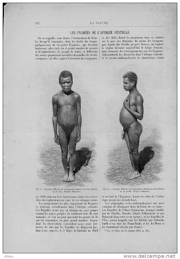 Gravure (Etching) De 1904 - Les Pygmees De L´Afrique Centrale - - Non Classés