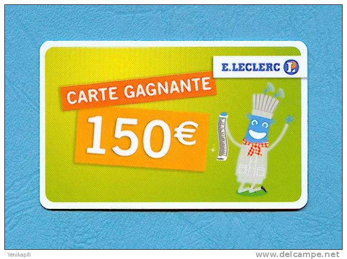 (  4009  ) - Carte Cadeau  E . LECLERC - (  150 €  ) - *** TTBE ***  ---  ***  RARE  ***  --- - Cadeaubonnen En Spaarkaarten