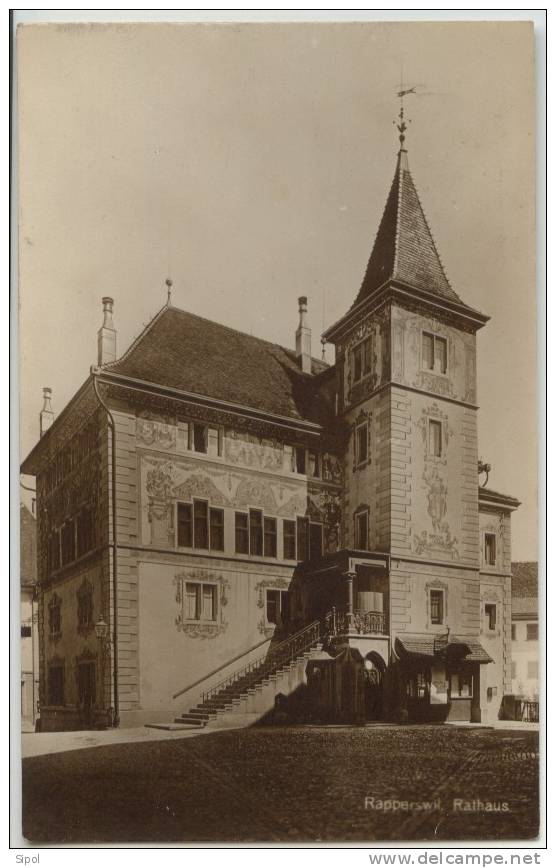 Rapperswil -Rathaus Circulé En 1925 - Carte Sépia TBE - Rapperswil-Jona