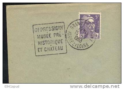 1953 France  37 Grand Pressigny  Préhistoire Prehistory Preistoria Sur Lettre - Prehistory