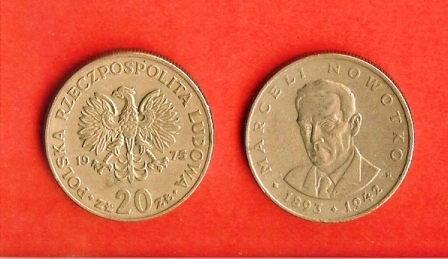 POLSKA 1975/6 (nicely Used Coin) 20 Zlotych  Marcell Kowotho Km 69 - Polen