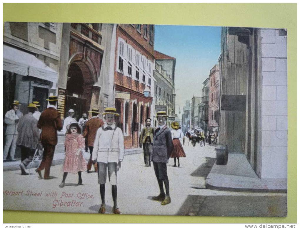 GIBRALTAR WATERPORT STREET WITH POST OFFICE COLORISÉE - Gibraltar