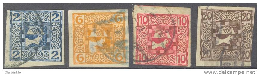 1908-10 Zeitungsmarken Kleiner Merkurkopf ANK 157-60z / Mi 157-60 / Sc P15-18 / YT 16-19 Gestempelt / Used [ls63] - Dagbladen