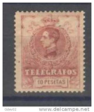 ESTGF54-3290 -.Spain.Espagne.TELEGRAFOS.ALFONSO  Xlll.1912 (Ed 54*)  Charnela.LUJO. - Télégraphe