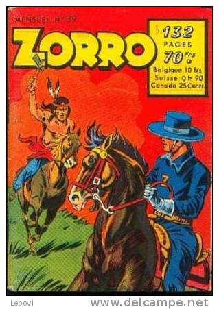 ZORRO Mensuel - N° 39 Du 07/1958 - Zorro