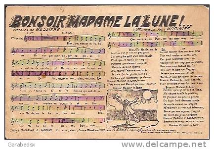 CPA De La Chanson " BONSOIR MADAME LA LUNE ". - Musica
