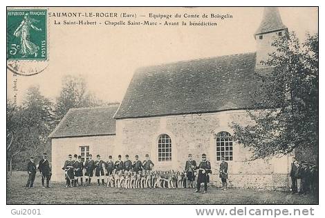 BEAUMONT LE ROGER  (27) CHASSE A COUR EQUIPAGE DU COMTE BOISGELIN - Beaumont-le-Roger