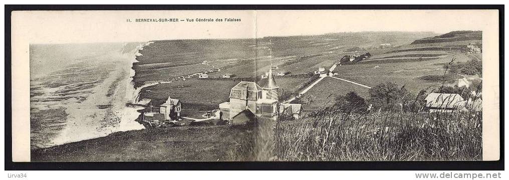 CPA PANORAMIQUE  ANCIENNE- FRANCE- BERNEVAL-SUR-MER (76)- VUE GENERALE DES FALAISES- LES CHALETS- - Berneval