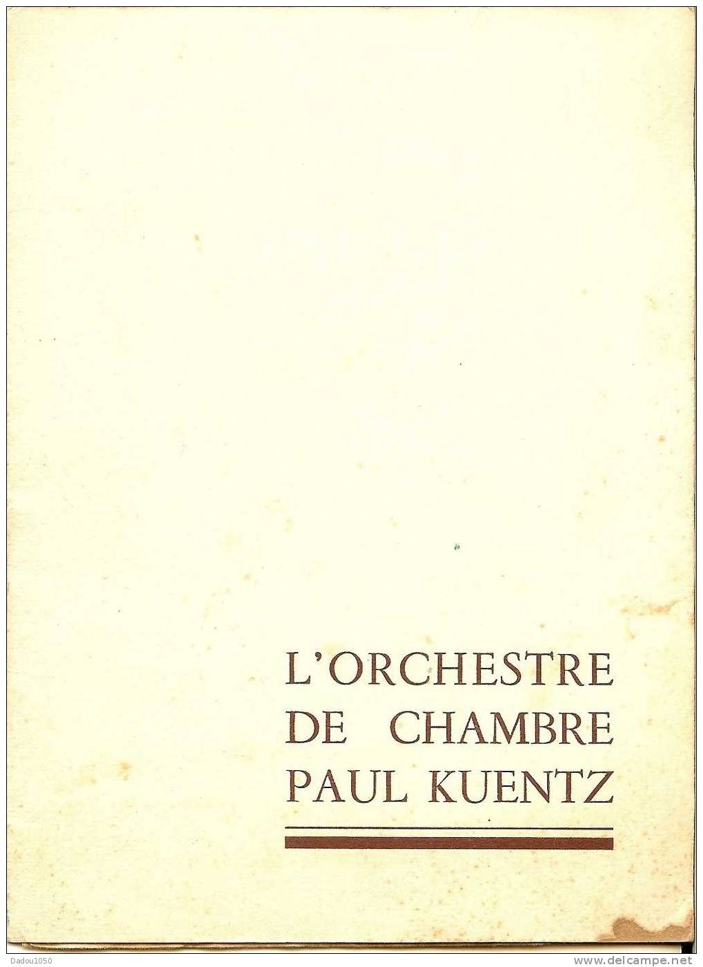 Orchestre De Chambre Paul Kuentz - Programmes