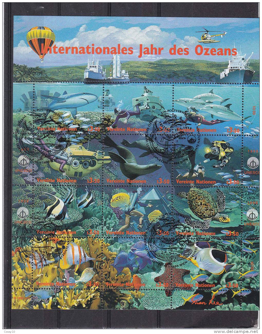 NATIONS  UNIES  VIENNE     1998  N° 271 à 282   OBLITERES     CATALOGUE YVERT - Blocks & Sheetlets